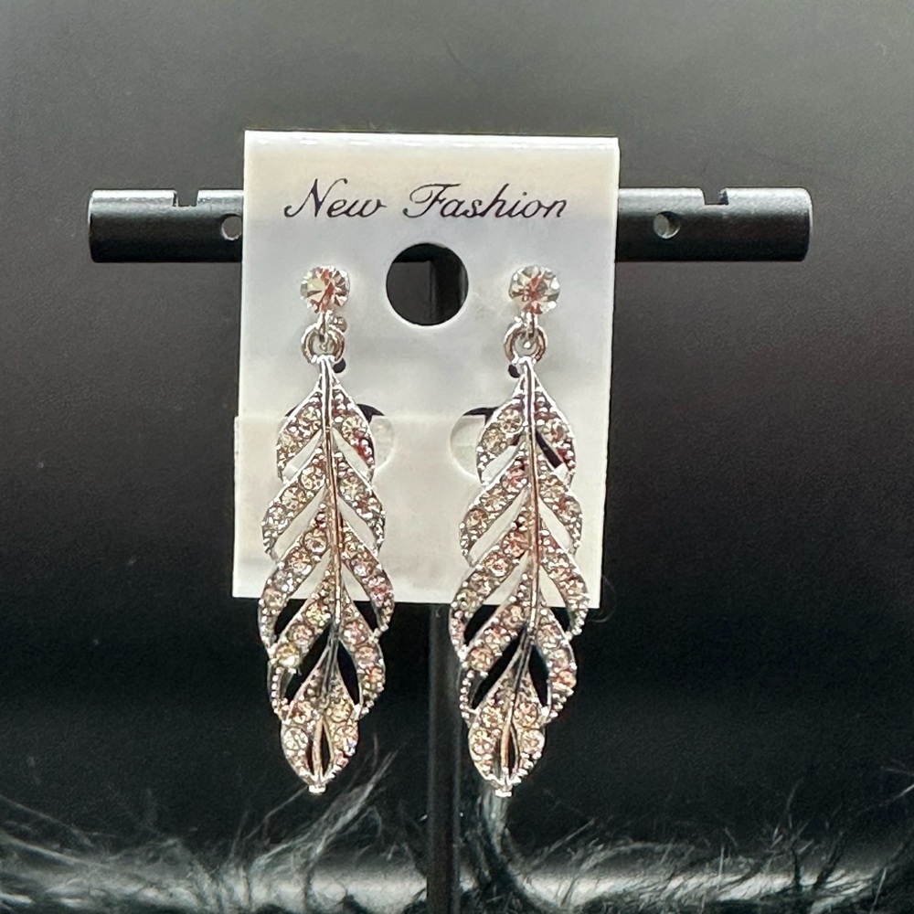 Silver feather earrings